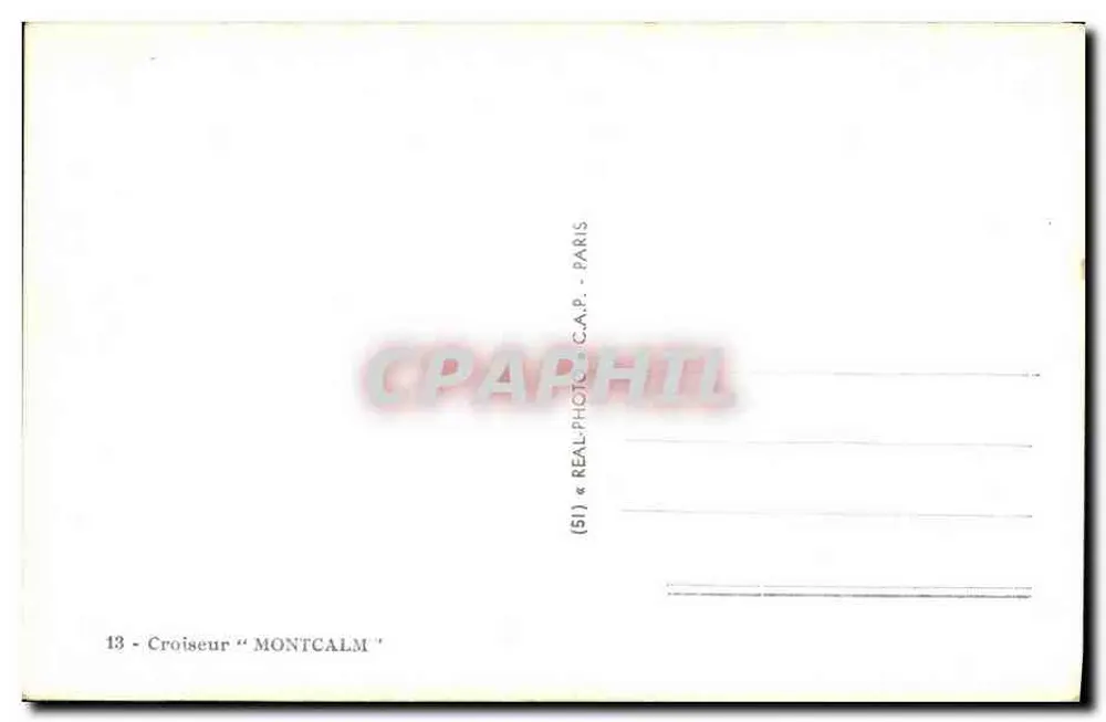 Cruiser "Montcalm" — Paris — editor C.A.P. n°13 - Verso
