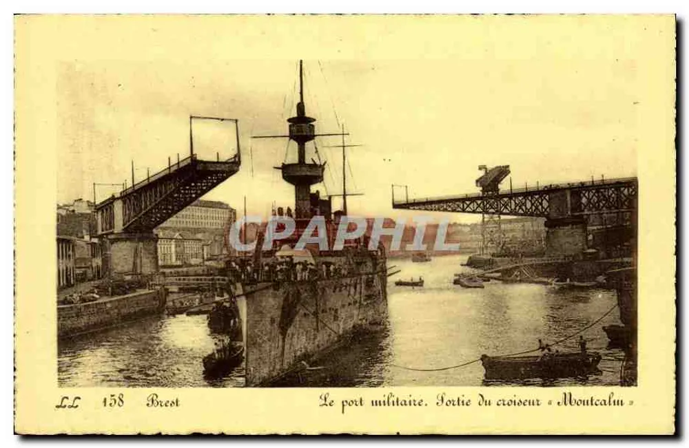 Brest — Der militärische Hafen. Abfahrt des Kreuzers « Montcalm » — Edition 'A. Gwykite' - Vorderseite