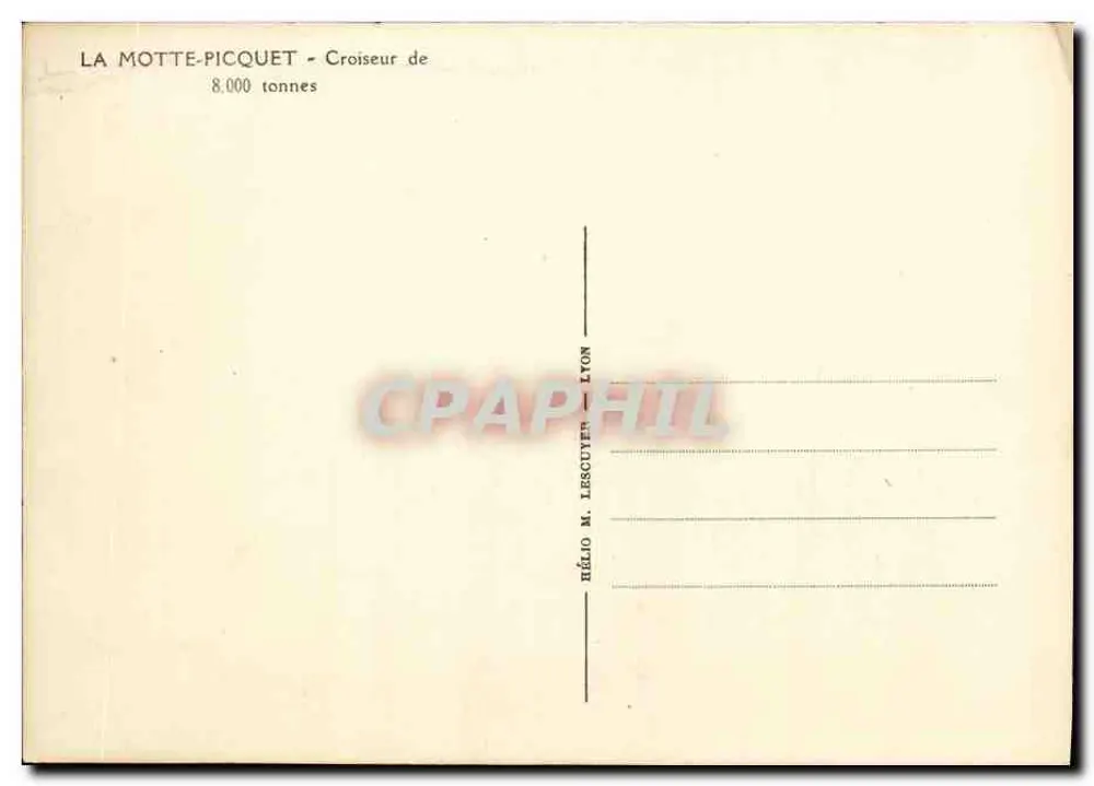 La Motte-Picquet — Kreuzer von 8.000 Tonnen — Hélio M. Lescouter, Lyon - Rückseite