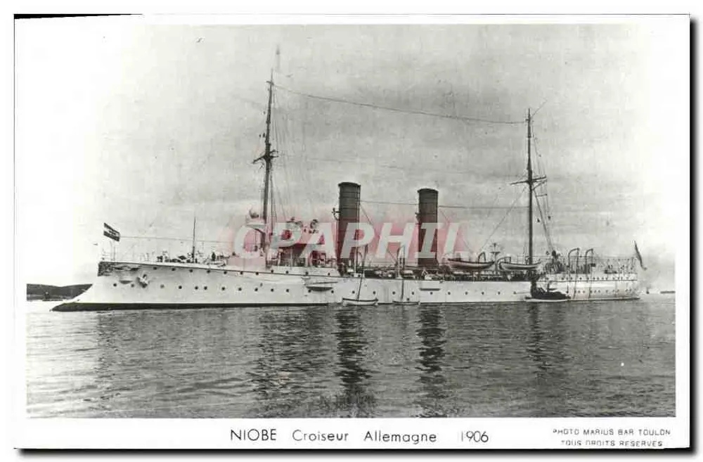 NIOBE Cruizer Alemanha — 1906 — Foto Marius Bar Toulon - Frente