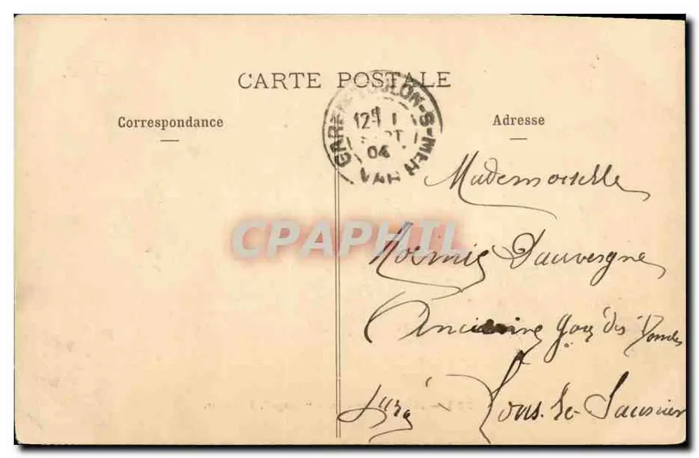 Marinha Francesa — "Tempestade", Torpedeiro — Coleção A. Couturier, n°325 - Verso