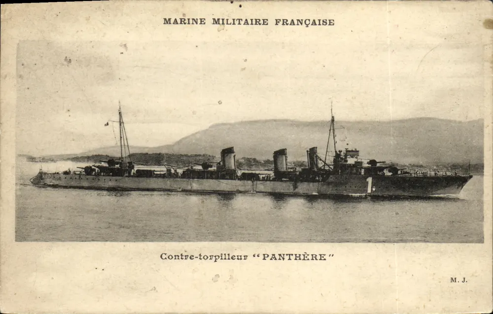 Contratorpedeiro "PANTHÈRE" — Marinha Militar Francesa — M.J. - Frente