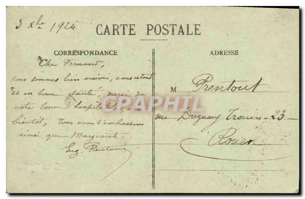 Cieśnia "Paris" — Cherbourg — kolekcja F.C. - Rewers