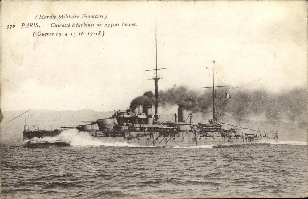 Cruzador Paris — Marinha Militar Francesa — Editor Marius Bar, Toulon - Frente