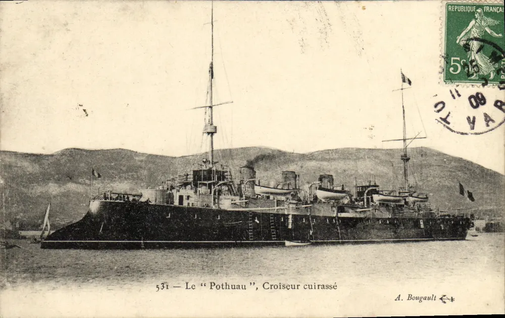 Der "Pothuau", Panzerkreuzer — A. Bougault, Nr. 531 - Vorderseite