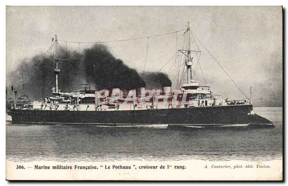 Le Pothuau — Kreuzer der ersten Klasse — A. Couturier, phot. publ. Toulon, Nr. 306 - Vorderseite