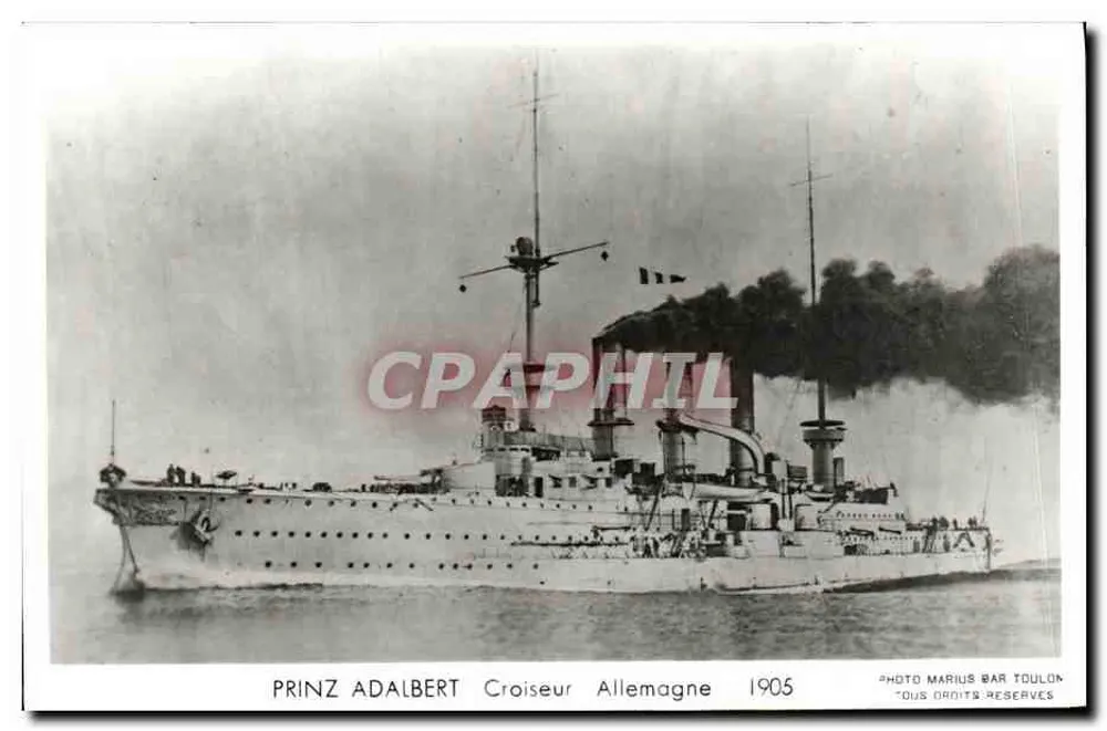 Prinz Adalbert — deutscher Kreuzer 1905 — Foto Marius Bar Toulon - Vorderseite