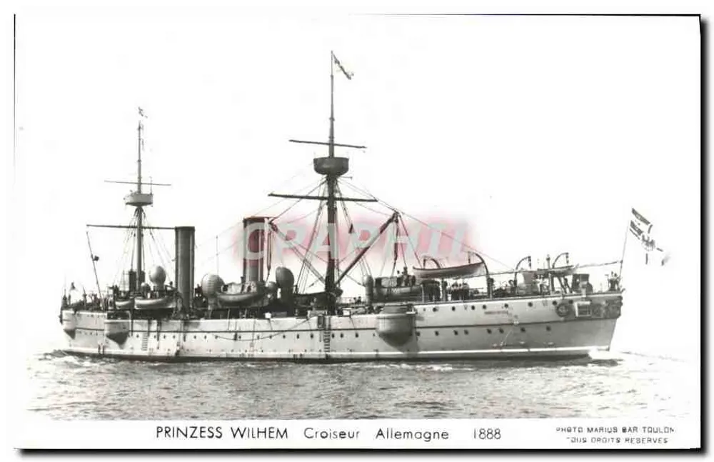 Prinzess Wilhelm — Deutscher Kreuzer 1888 — Foto Marius Bar Toulon - Vorderseite