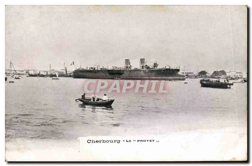 Cherbourg - O "Protet" — navio de guerra no porto — editor não visível - Frente