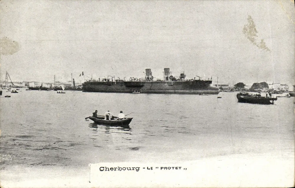 Cherbourg - O "Protet" — navio com casco plano no porto — editor Towny & Cie, n° 37 - Frente