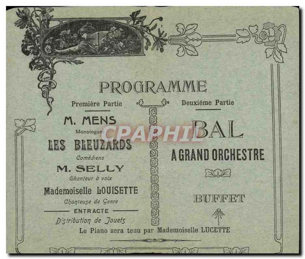 Cruzador "Provence" — Manhã de domingo, 30 de outubro de 1921 — Programa de evento - Verso