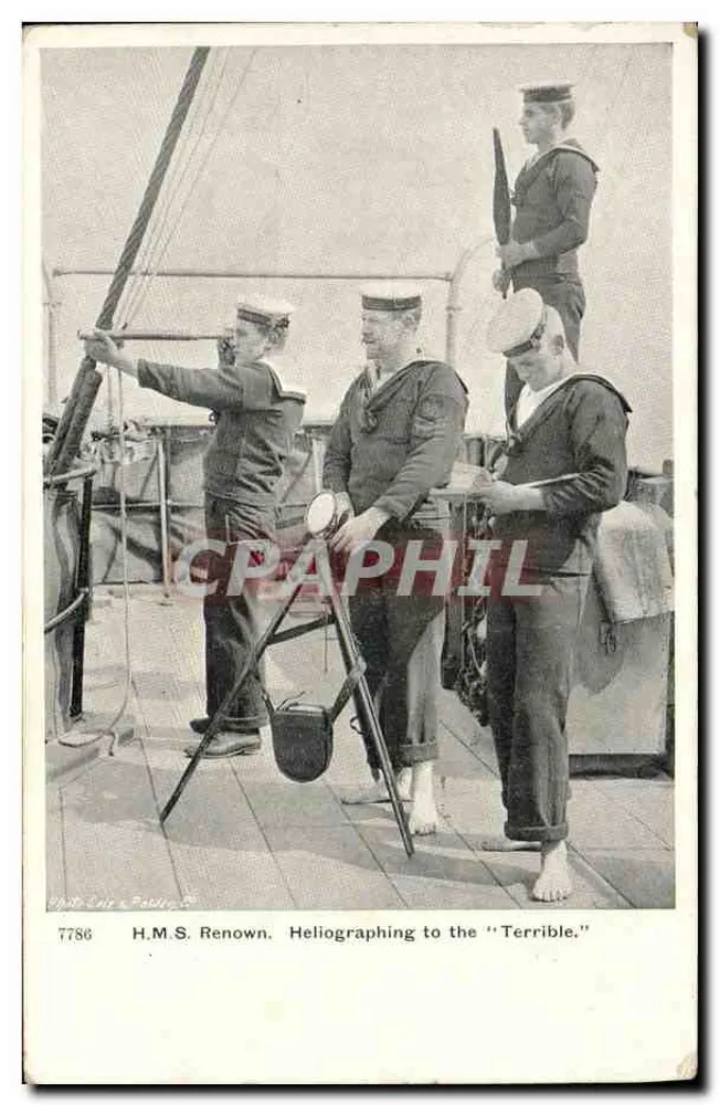 H.M.S. Renown — Helio-Graphie in Richtung der « Terrible » — London, C. & P. Pawlett, n° 7786 - Vorderseite