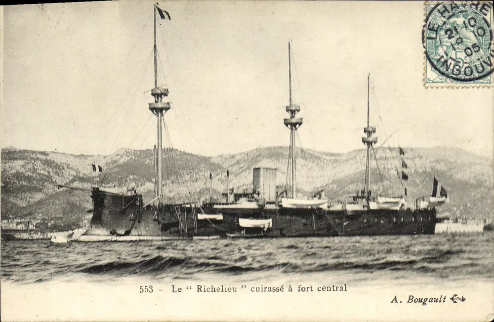 Der "Richelieu" gepanzerte Schiffs mit zentralem Festung — A. Bougault n°553 - Vorderseite