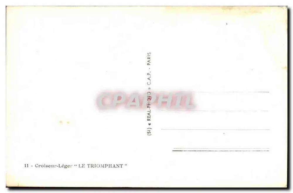 Cruiser-Léger « LE TRIOMPHANT » — Paris — (5) « REAL-PHOTO » C.A.P. - PARIS - Verso