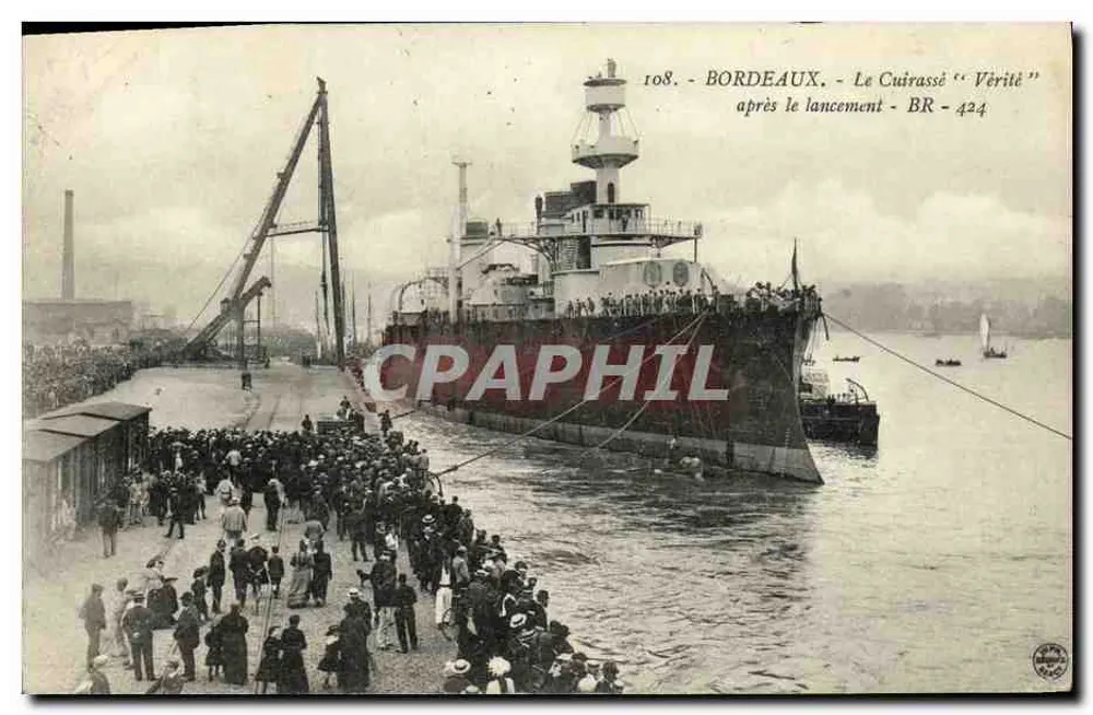 Bordeaux - Der Panzerkreuzer "Vérité" nach der Stapelung - BR 424 - Vorderseite