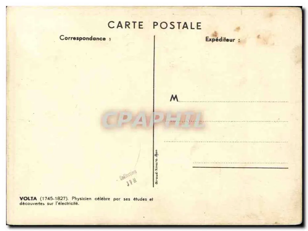 Contratorpedeiro VOLTA — Homenagem a Alessandro Volta — Editor J.P.H. - Verso