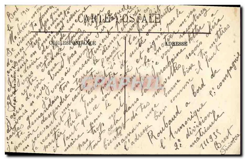 Dreadnought "Voltaire", Schlachtkreuzer — LL. — Marine — Nr. 87 - Rückseite