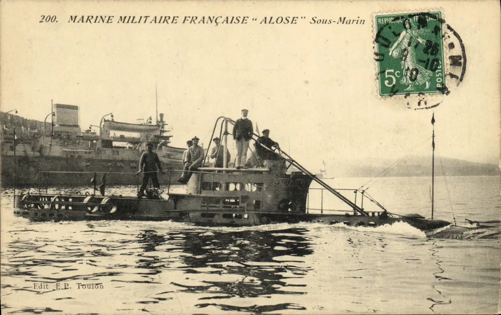 Marinha Militar Francesa "Alose" Submarino — Édit. E.P. Toulon, n°200 - Frente