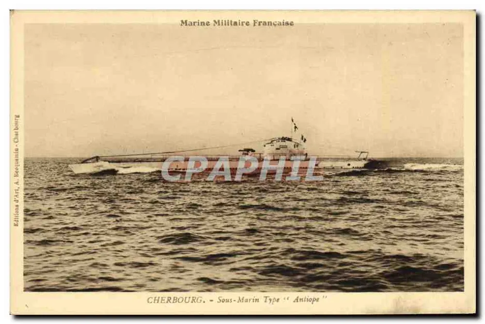 Cherbourg - U-Boot Typ 'Antiopé' — Éditions D'Art, A. Boquanta - Cherbourg - Vorderseite