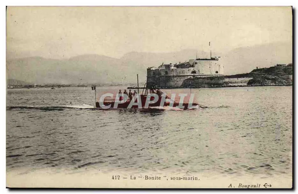 A "Bonite", submarino — A. Bougault, n° 412 - Frente