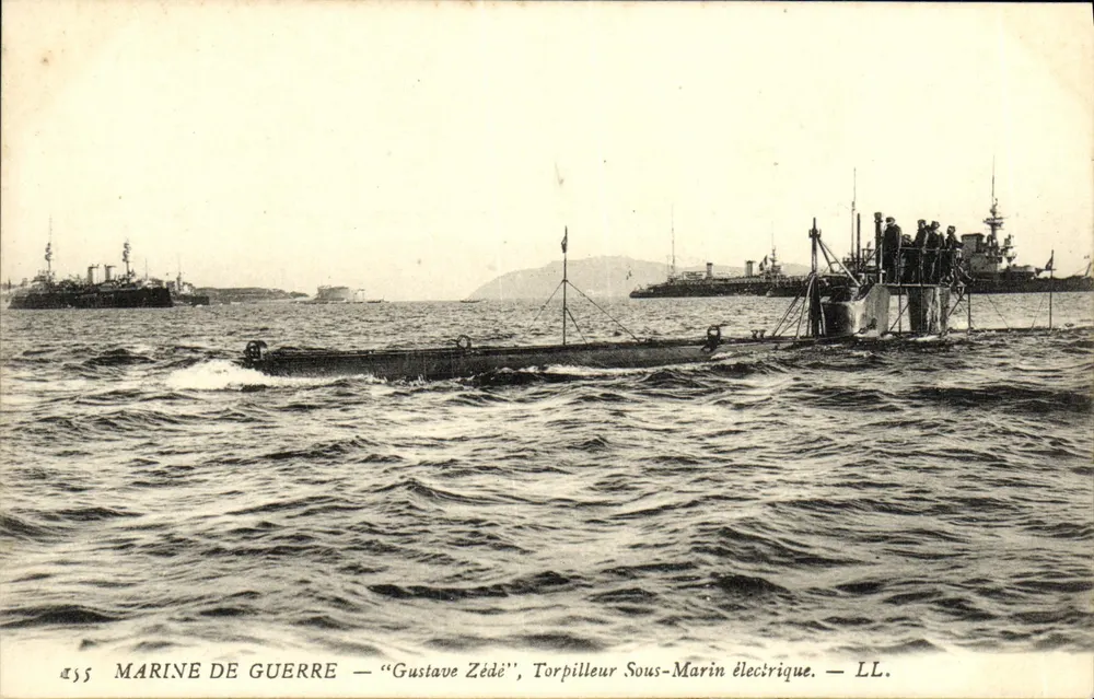 Marinekräfte — "Gustave Zédé", elektrischer U-Boot-Torpedoboot — LL. - Vorderseite