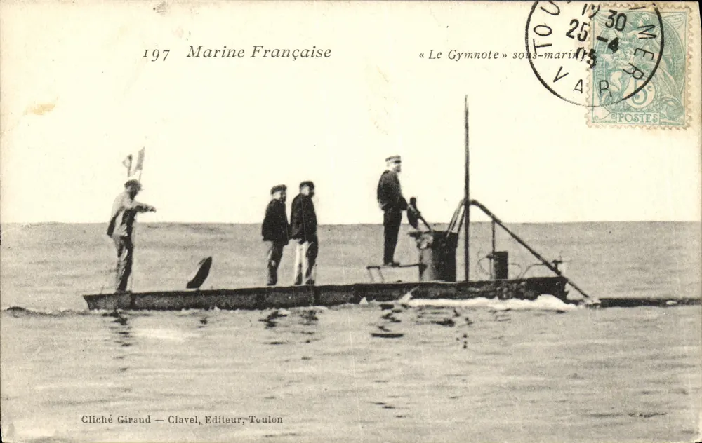 « Le Gymnote » U-Boot — Französische Marine — Foto von Giraud, Verlag, Toulon - Vorderseite