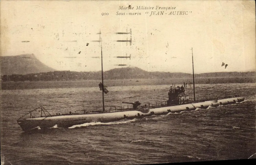Sous-marin "Jean-Autric" — Marine Militaire Française, n° 900, imprimé sur la carte - Vorderseite