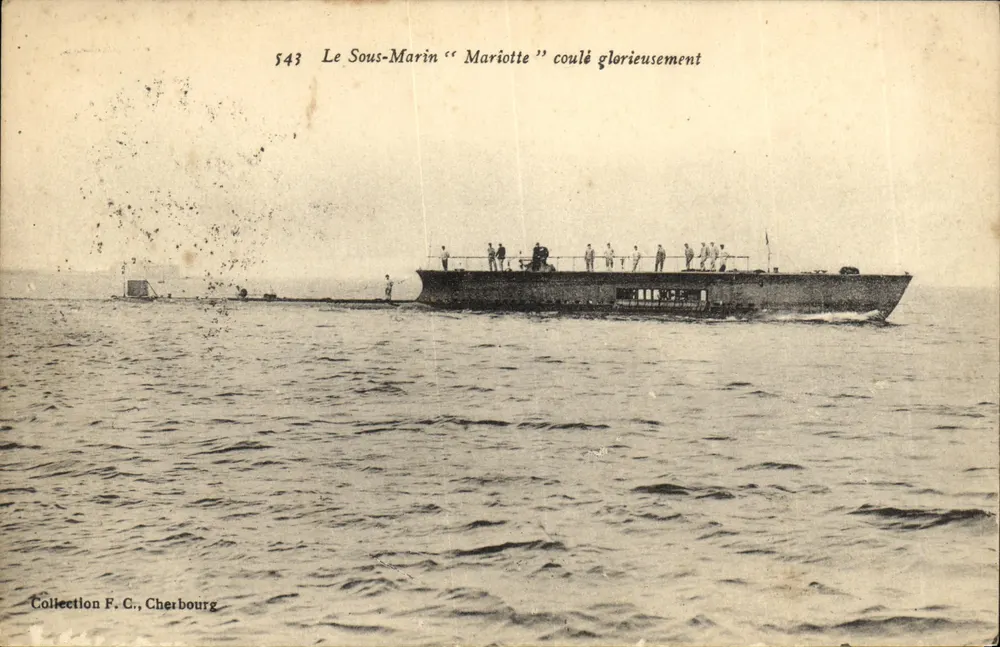 Der U-Boot "Mariotte" glorreich gesunken — Sammlung F.C., Cherbourg, n° 543 - Vorderseite