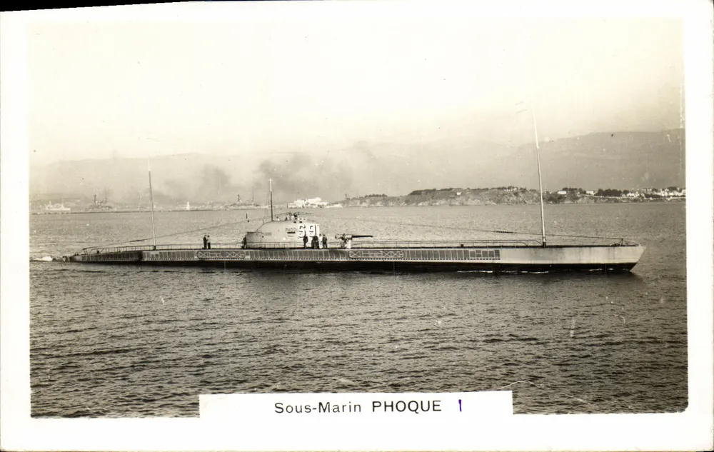 Submarino PHOQUE 1 — Série de cartas postais — editor não visível - Frente