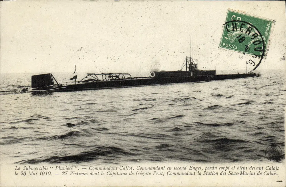 O Submersível "Pluviose" — naufrágio em 26 de maio de 1910 — edição não identificada - Frente