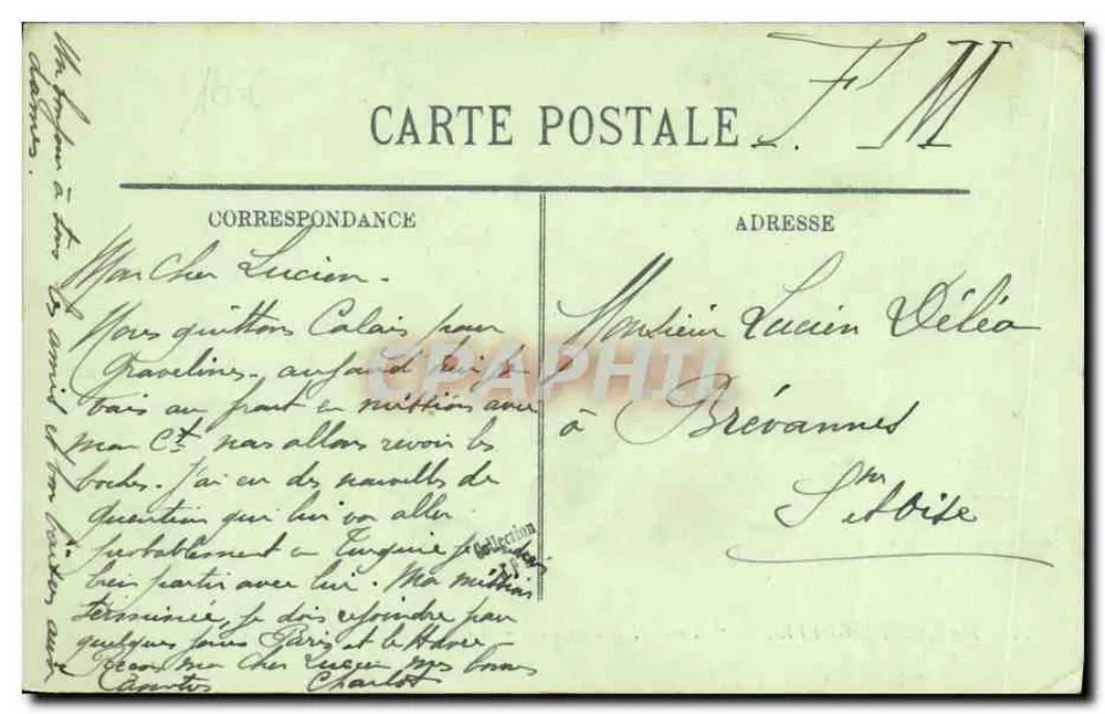 Calais — Submarino 'Thon' — Editor G. M. G. n°44 - Verso