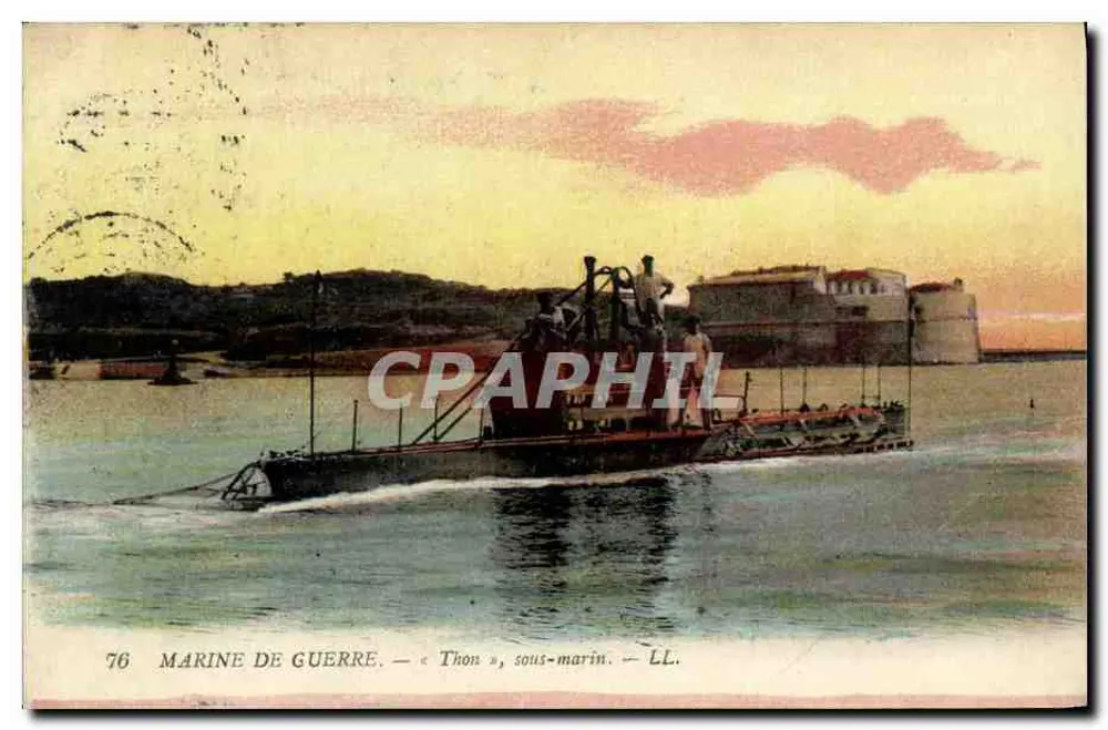 Marinha de Guerra — « Thon », submarino — LL. - Frente