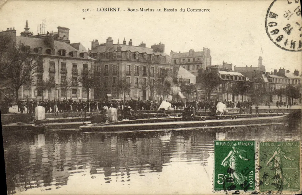 LORIENT - U-Boote am Bassin du Commerce — unbekannter Verlag, Nr. 346 - Vorderseite