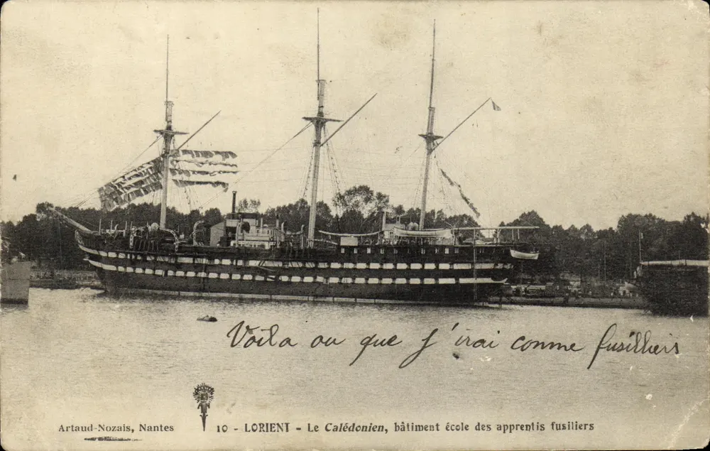 Lorient — Der Calédonien, Schiffschule für Schützengräben — Artaud-Nozais, Nantes - Vorderseite
