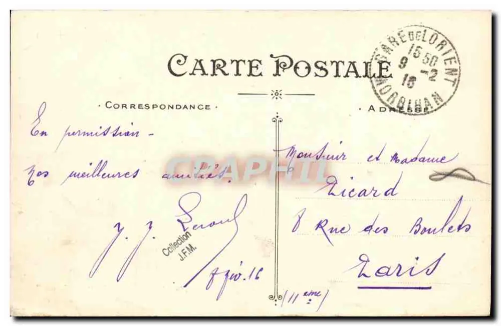 Lorient — O "Calodérien" — Artaud e Nozaïs, Nantes - Verso