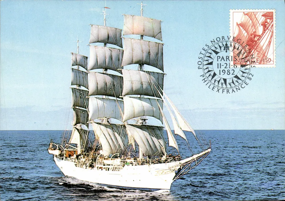 Norwegisches Ausbildungsschiff « Christian Radich » — Dreimaster mit Vierecksegel — Verlag Keller & Toft A.S. - Vorderseite