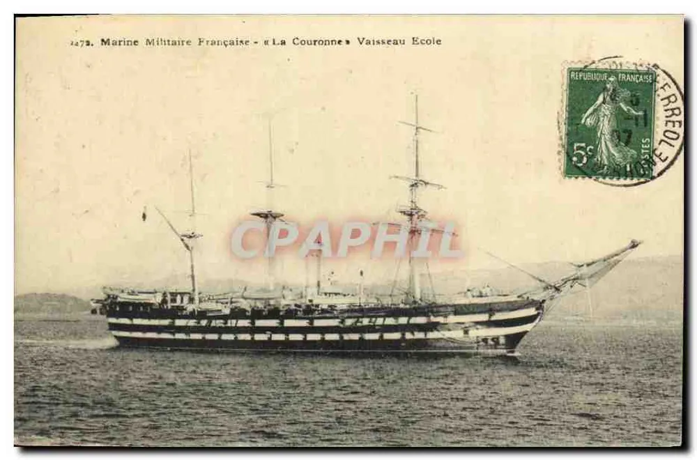Die Krone — Schulschiff — Französische Marine — Verlag: Ateliers de Phototypie Guenelle, Marseille - Vorderseite