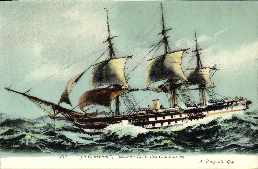 Die Krone — Schulschiff der Kanoniere — A. Bougault Nr. 581 - Vorderseite