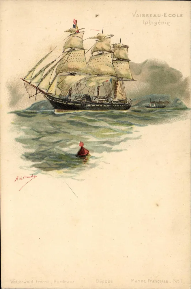 Navio-Escola Iphigénia — Marinha Francesa N°1 — Wetterwald Frères, Bordeaux - Frente