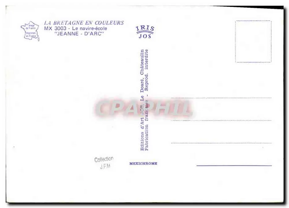 Joana d'Arc — Navio-escola — Edições d'Art Jos, Châteaulin - Verso