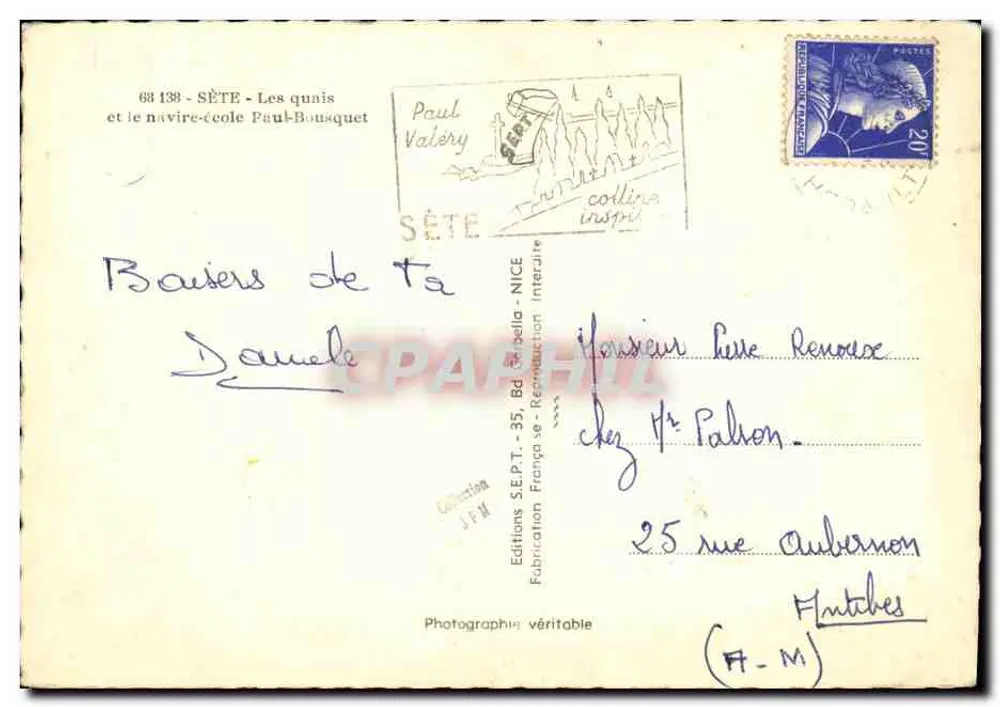 Das Schulschiff Paul-Bousquet — Hafenansicht — Éditions S.E.P.T. - Sète - Rückseite
