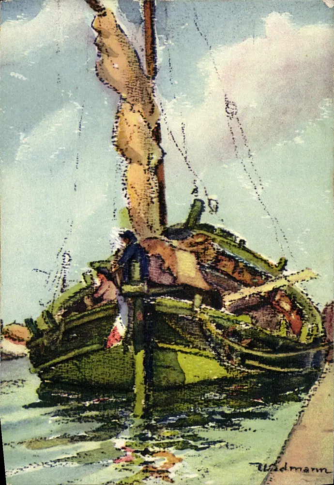Barco a vela no porto — Saint-François-de-Paule — Editor: Paul de Paule, n°16 - Frente