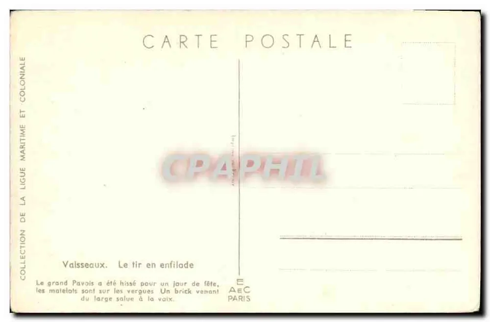 Schiffe — Der große Pavais gehisst zu einem Festtag, ein Brig aus der offenen See grüßt mit der Stimme — E.AEC PARIS - Rückseite