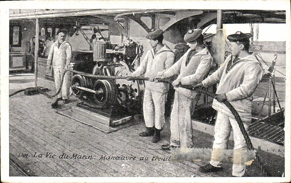 La Vie du Marin — Manœuvre du treuil — éditeur L.V.&C. - Vorderseite