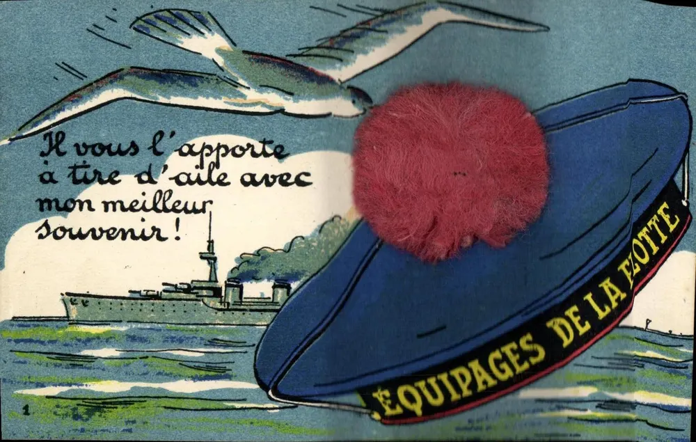 Tripulantes da Frota — Chapéu de marinheiro com pompom — Editor G. ARTAUD, Nantes - Frente