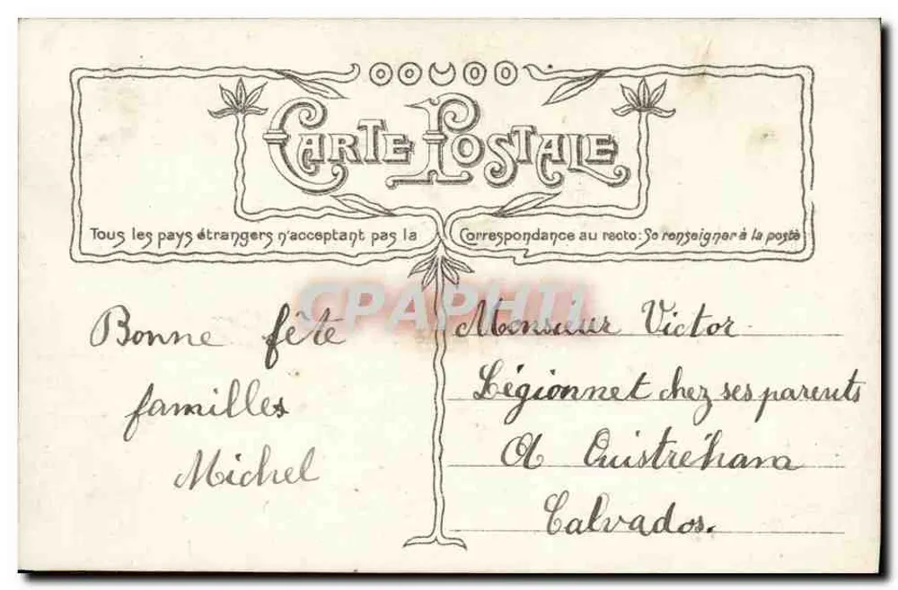 Frau in blauer Robe und Hut — Rosen — Foto. P. BOYER — Croissant, Paris - Rückseite