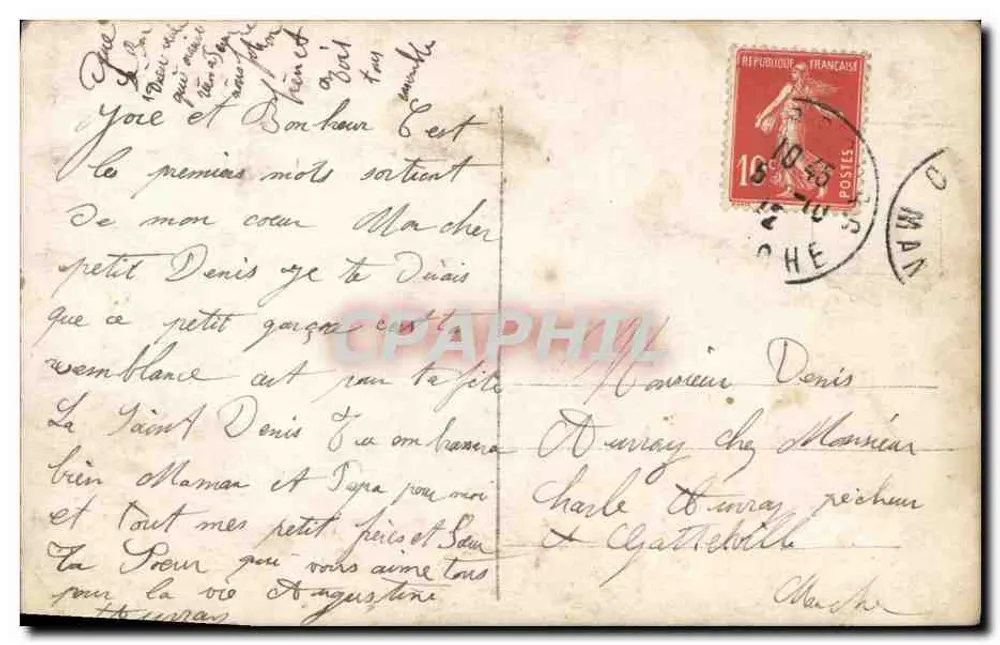 Enfant offrant des fleurs — scène de carte postale colorisée — éditeur REX n°4173 - Rückseite
