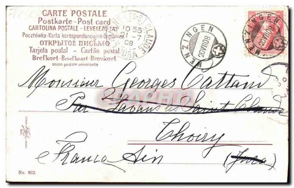 Criança lendo — cartão postal ilustrado — editor anônimo, n° 862 - Verso