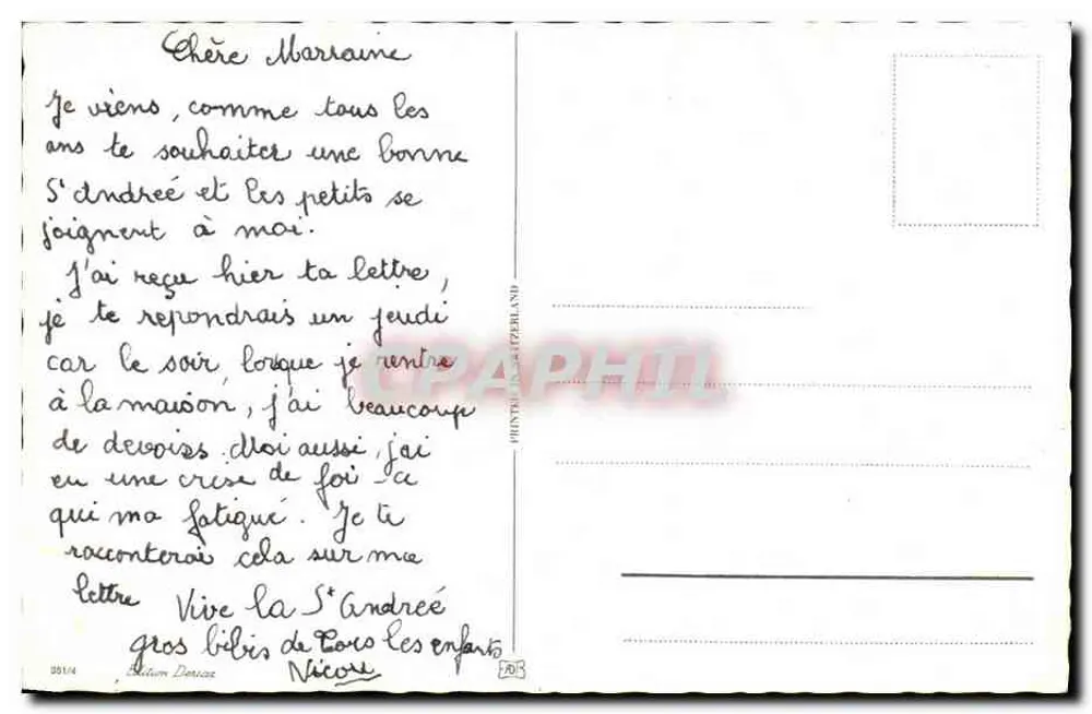 Kinder mit Hasen — Frühlingsszene — J.B. (Verlag ?) - Rückseite