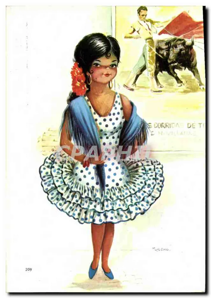 Mulher em traje de flamenco — Corridas de touros em Navillanas — Editor Exclusivas C. Rivan, Barcelona, n° 209 - Frente
